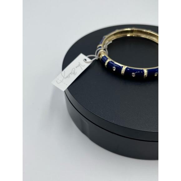 Vera Bradley Blue Navy Crystal Bezeled  Bangle Bracelet New - Picture 4 of 10